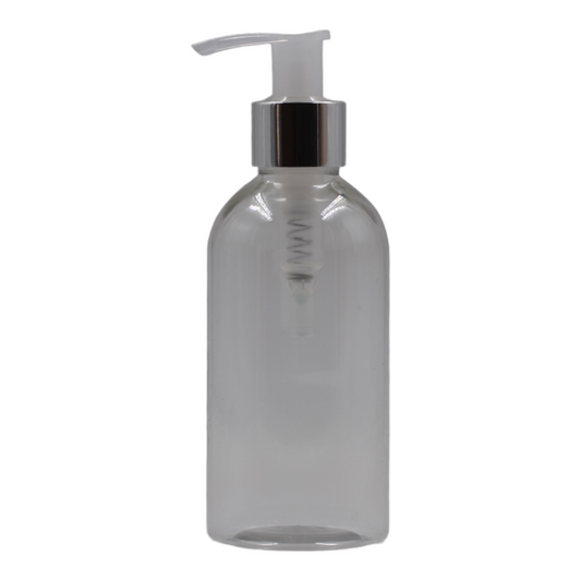 200ml Clear Packaging Bottle/Natural & Chrome Lotion Pump
