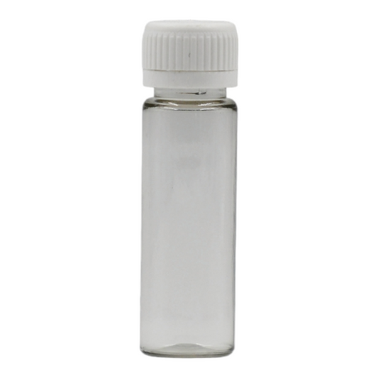 20ml clear bottle (20mm neck)-White Screw Cap