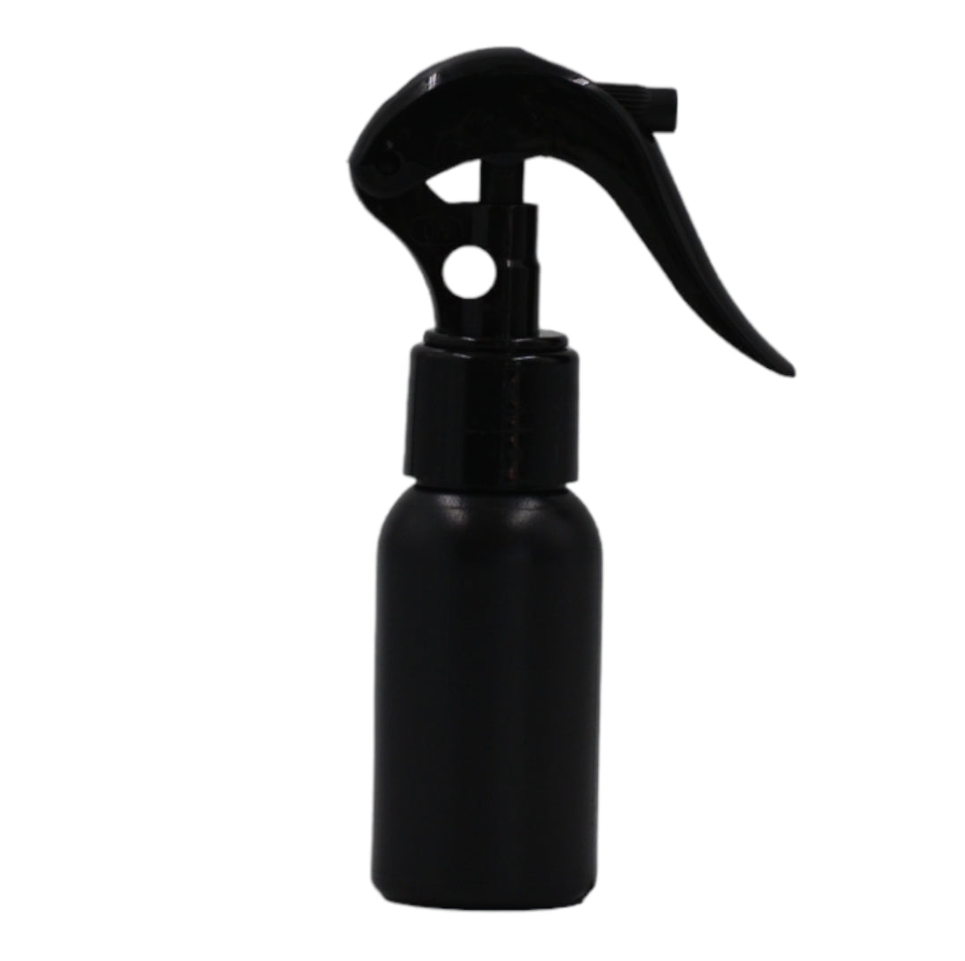 50ml HDPE Boston black bottle (24mm neck)-black mini trigger spray