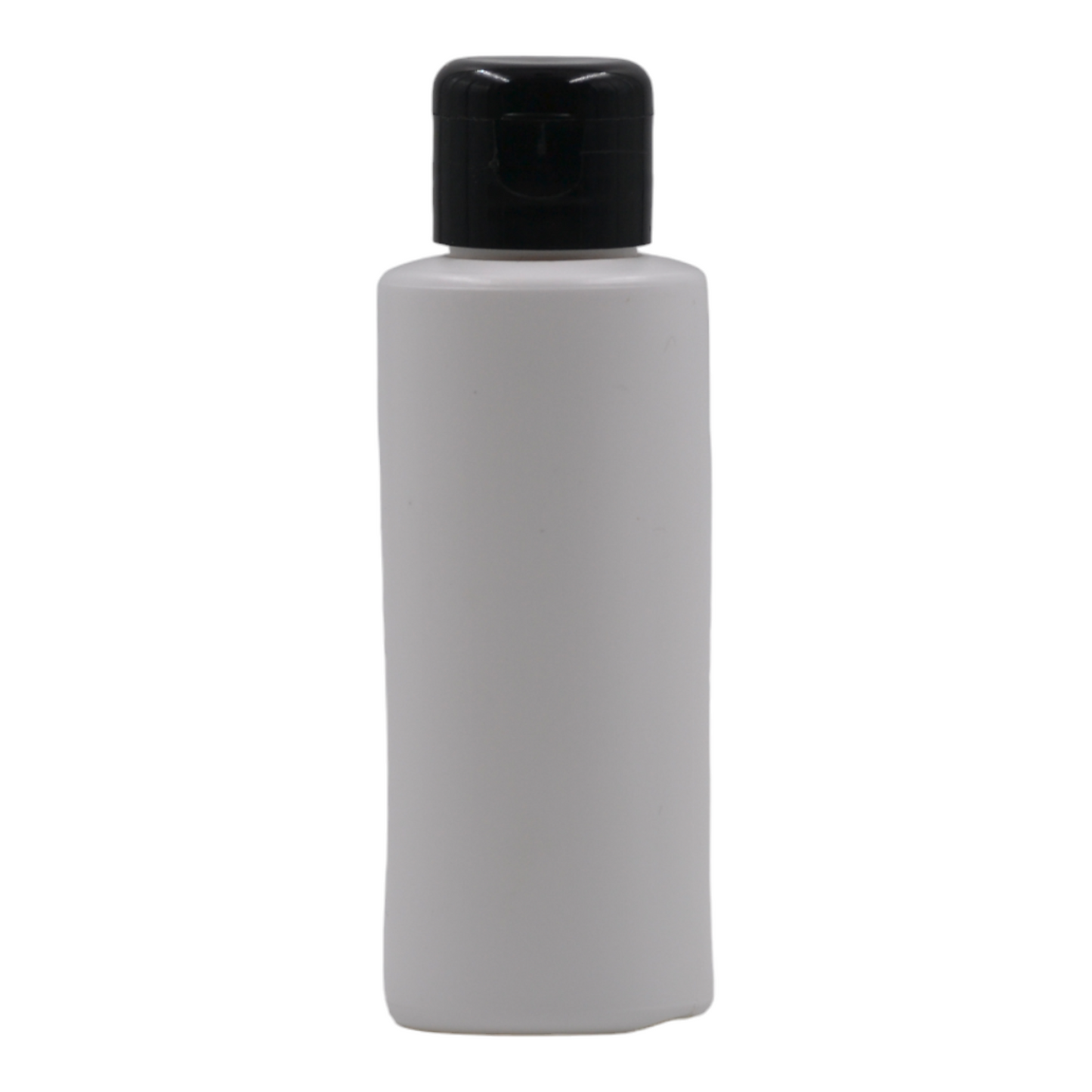 100ml HDPE Flat shoulder white bottle (24mm neck)-black flip top