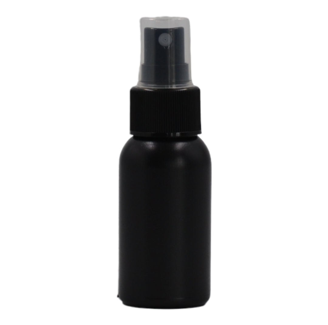 50ml HDPE Boston black bottle (24mm neck)-black mist spray