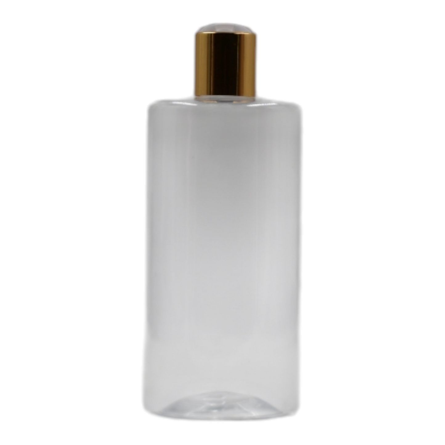 500ml Clear Sharp Shoulder Packaging Bottle/White & Gold Disc Top