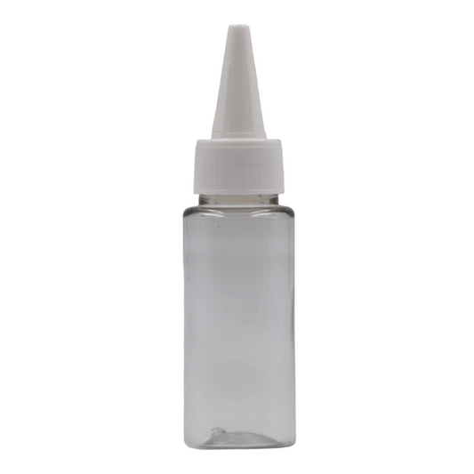 50ml PET tall clear bottle(24mm neck)-White Kas spout