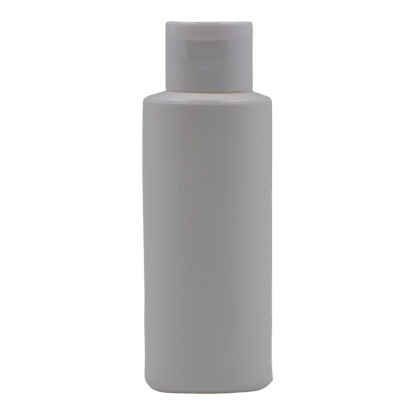 100ml HDPE Flat shoulder white bottle (24mm neck)-white flip top