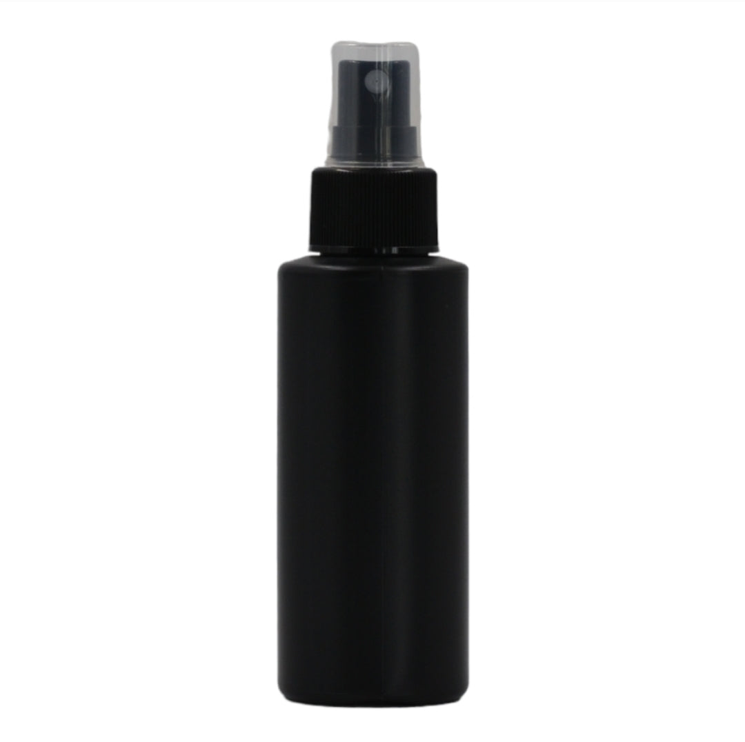 100ml HDPE Flat shoulder black bottle (24mm neck)-black mist spray