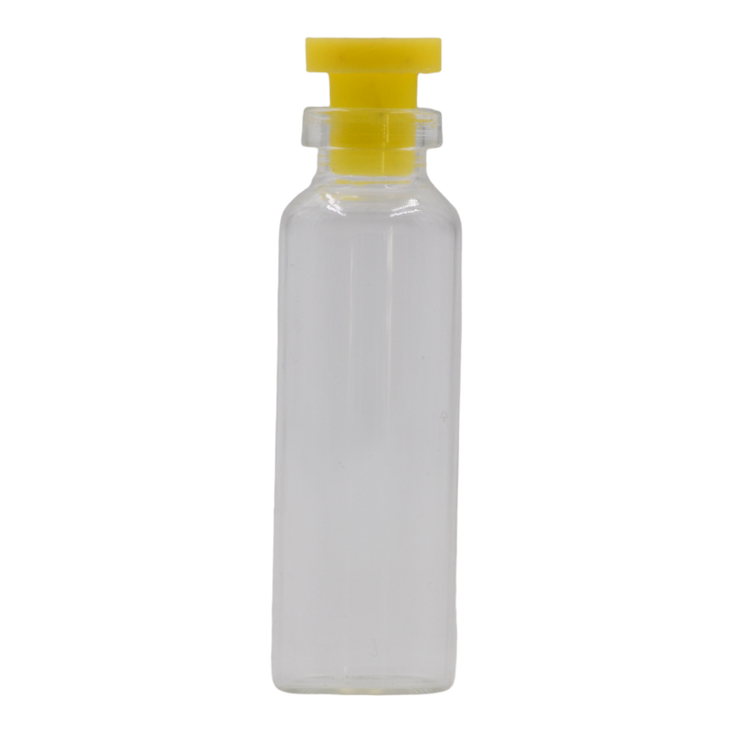 10ml Clear Glass Vial/Yellow Pull-Up Cap