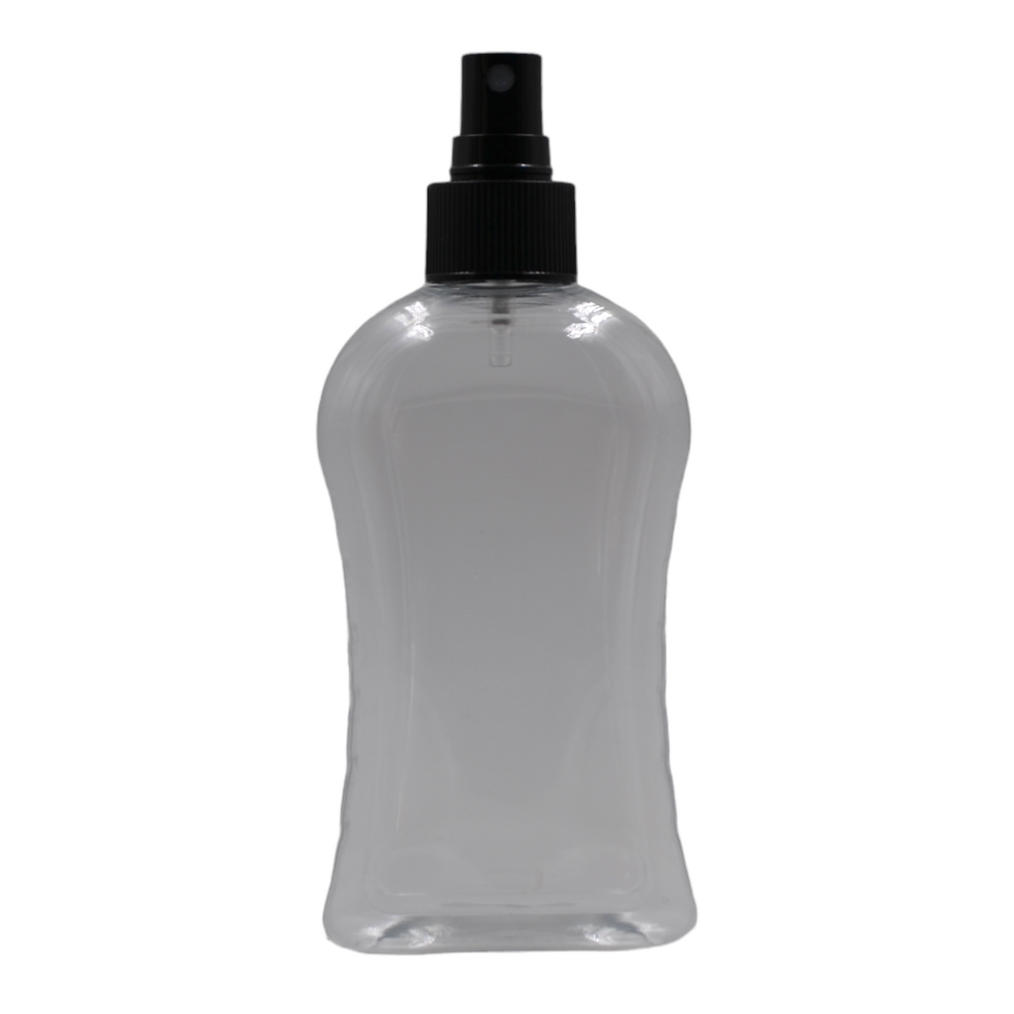 250ml Clear Curve Packaging Bottle/Black Mist Spray