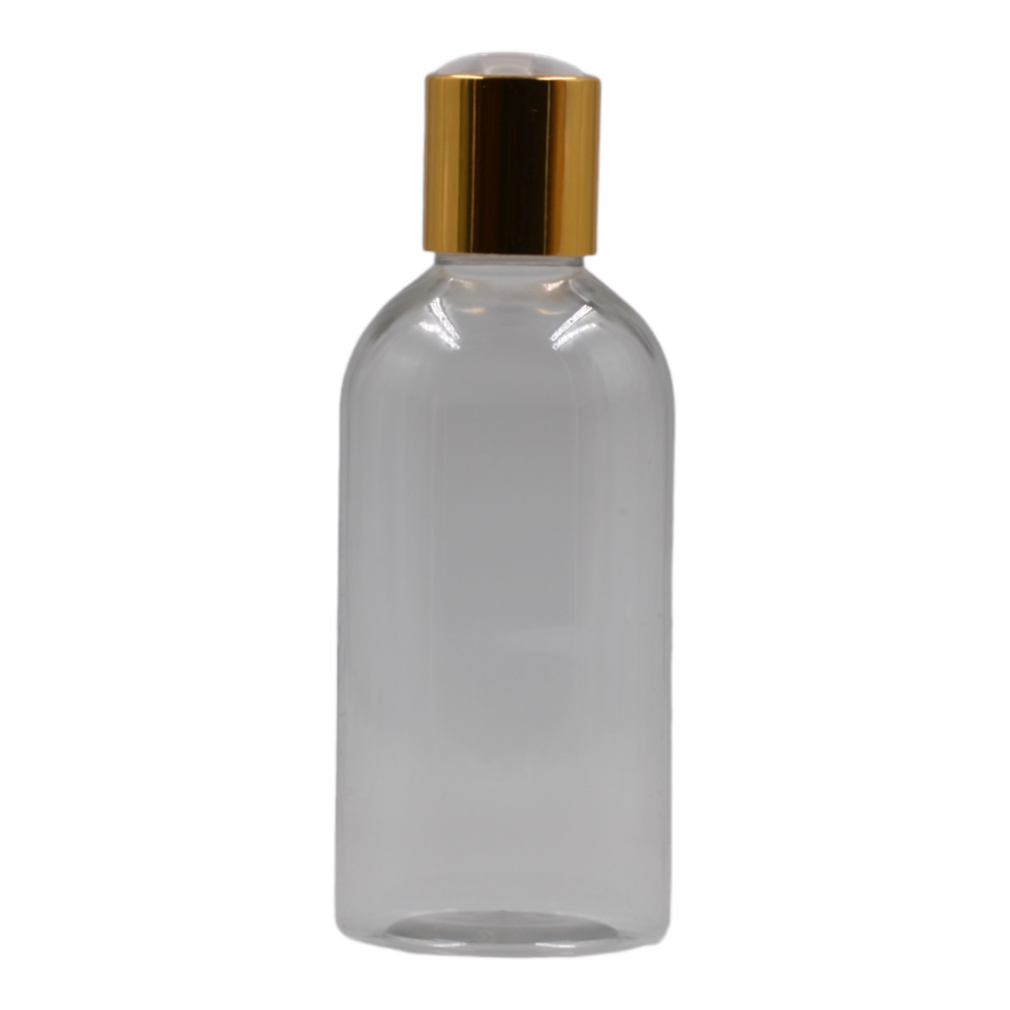 200ml Clear Packaging Bottle/White & Gold Disc Top