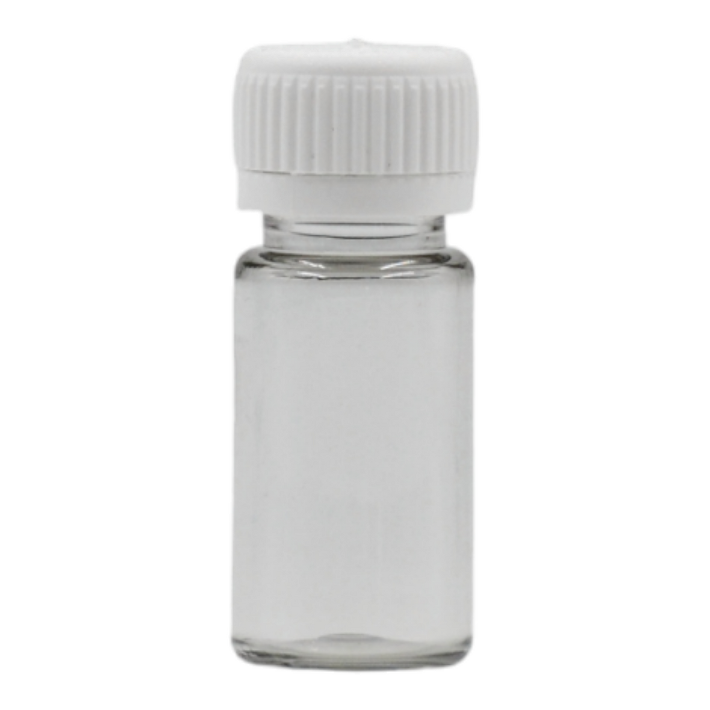 10ml clear bottle (20mm neck)-White Screw cap